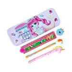 Shopeekendar Mermaid Double Layer Metal Pencil Box with 1